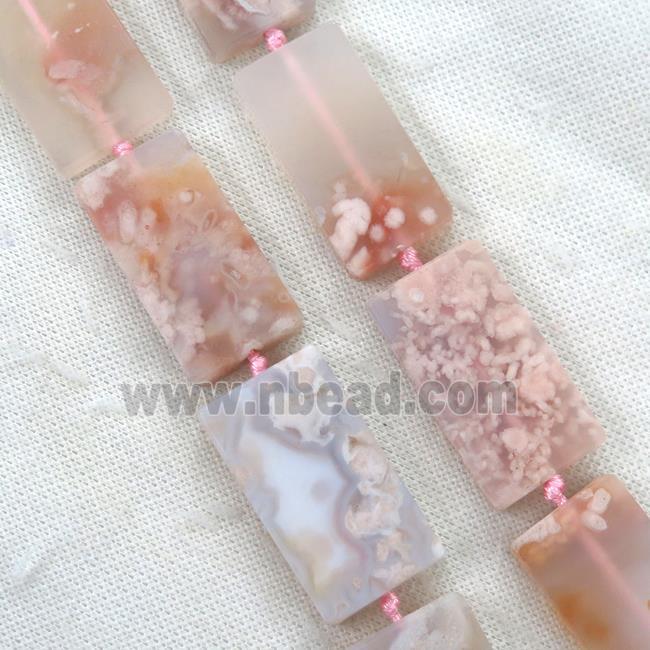 pink Cherry Agate beads, rectangle