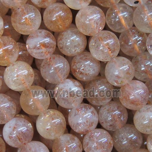 gold Strawberry Quartz beads, round