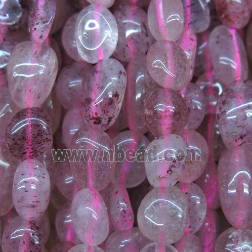 Strawberry Quartz bead chips, freeform