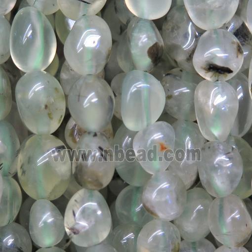 green prehnite chip beads, freeform