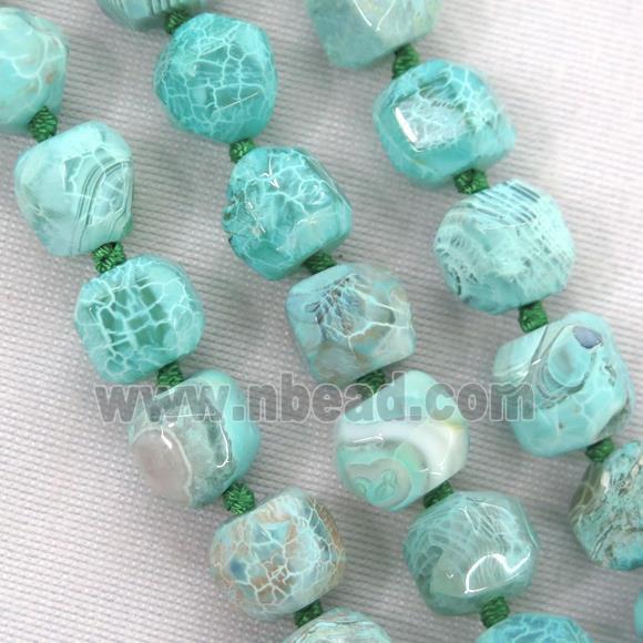 green Dragon veins agate beads, faceted round