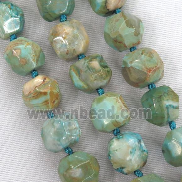 coffee green Dragon veins agate beads, faceted round