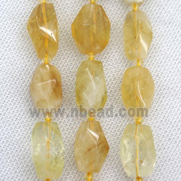 yellow Citrine nugget beads, freeform