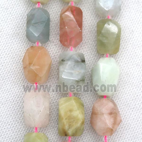 multi-color Morganite nugget beads, freeform