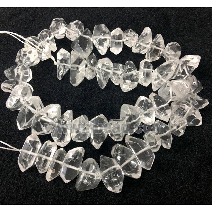 clear quartz bead, freeform, A grade