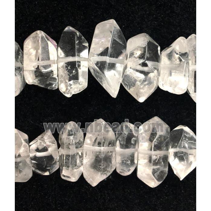 clear quartz bead, freeform, AB grade