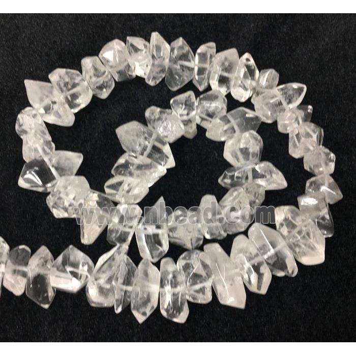 clear quartz bead, freeform, AB grade