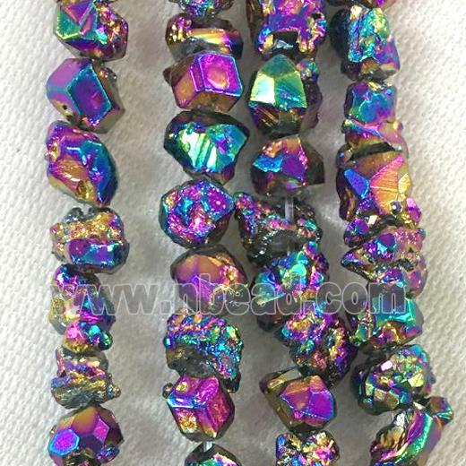 rainbow pyrite bead, chips, freeform
