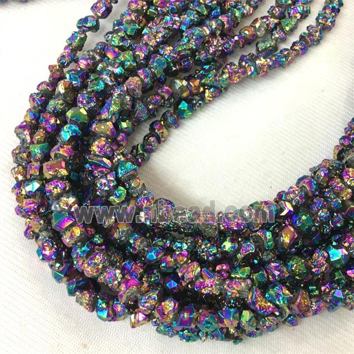 rainbow pyrite bead, chips, freeform