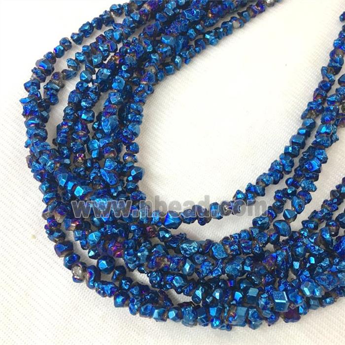 blue pyrite bead, chips, freeform