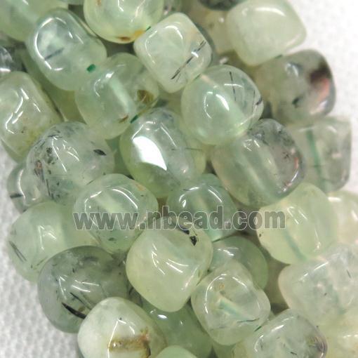 green Prehnite beads, freeform