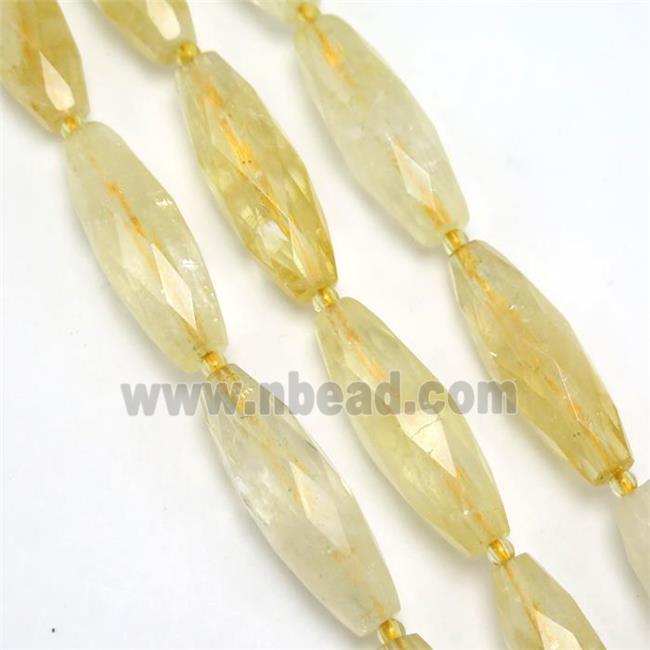 yellow Citrine beads, faceted rice