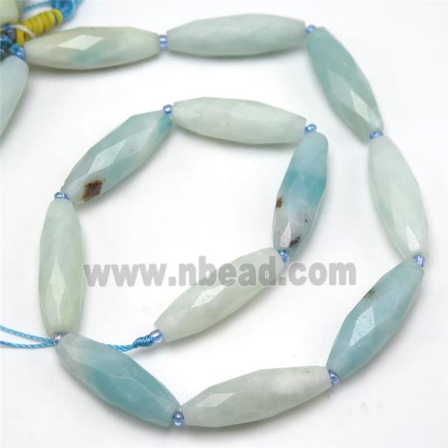 Chinese Amazonite beads, faceted rice