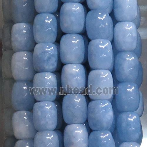 Jade barrel Beads, blue dye