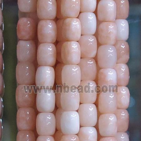 Jade barrel Beads, ltpink dye