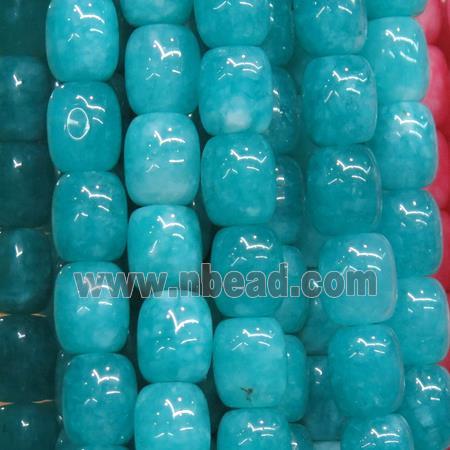 Jade barrel Beads, aqua dye