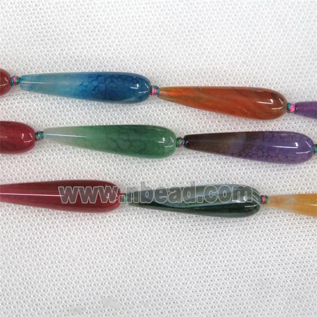 Agate teardrop beads, mix color
