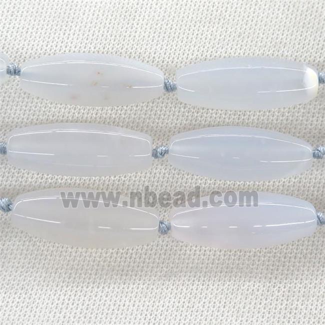 blue Chalcedony Agate rice beads