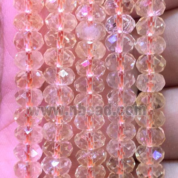 yellow Citrine Beads, faceted rondelle