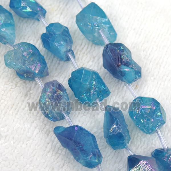 blue Crystal Quartz chip beads