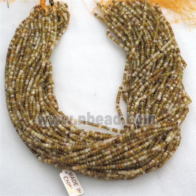 yellow Opal Beads, faceted rondelle