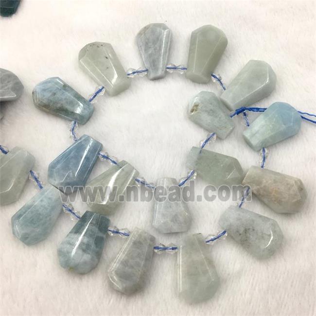 Aquamarine teardrop beads