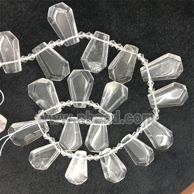 Clear Quartz teardrop beads