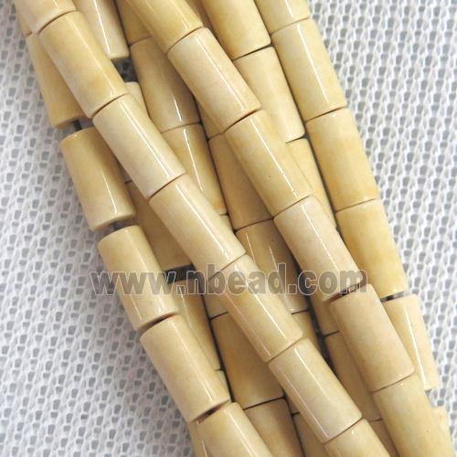 yellow Oxidative Agate tube beads