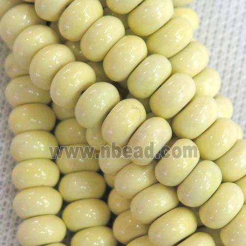 yellow Oxidative Agate rondelle beads