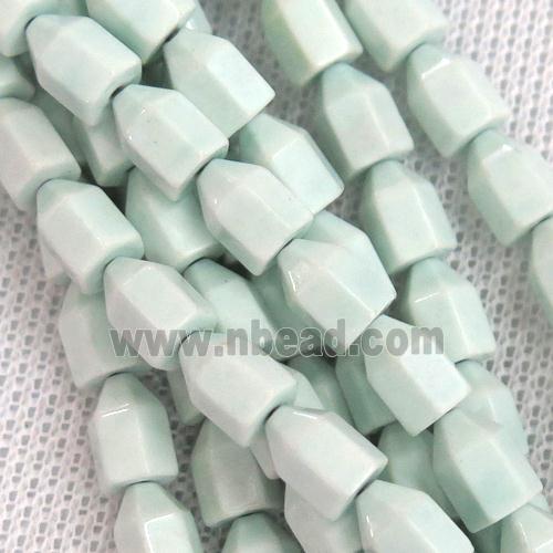 aqua Oxidative Agate bullet beads
