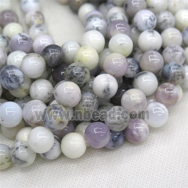 round white Moss Opal Jasper beads