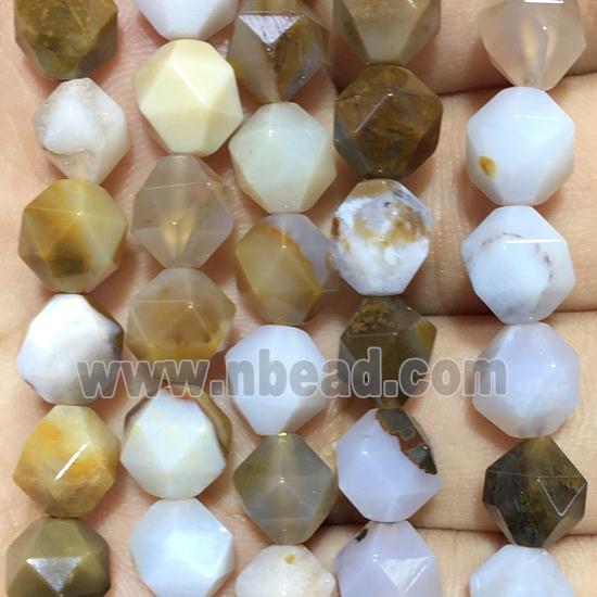 natural agate beads, faceted round