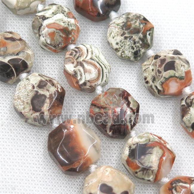 Ocean Jasper beads, faceted freeform