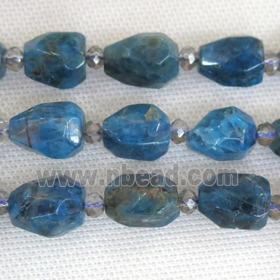 blue Apatite beads, freeform