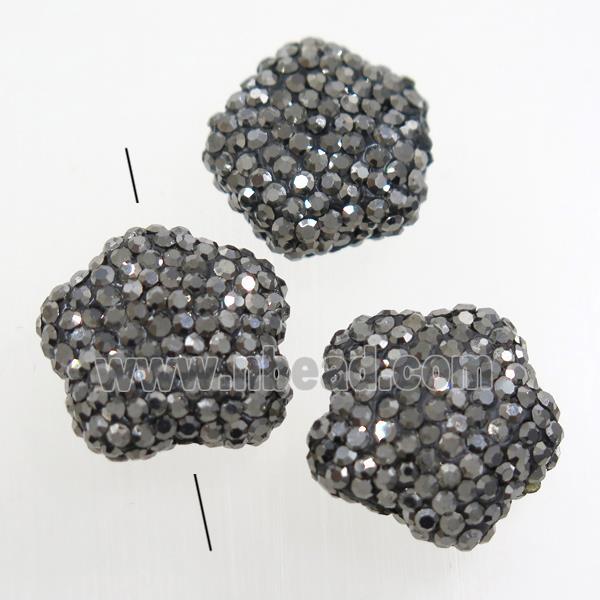 resin star beads paved rhinestone