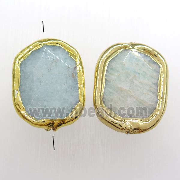 green Amazonite beads, 24K gold plated