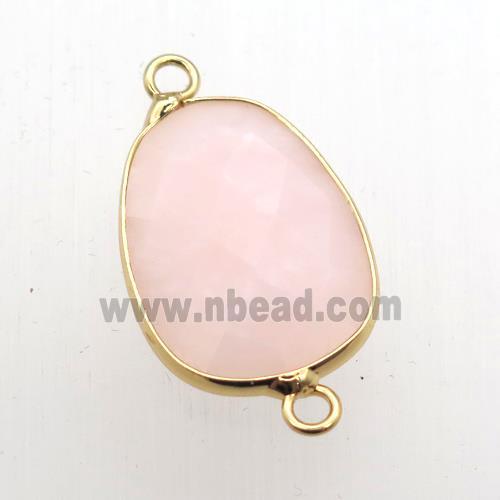 Rose Quartz teardrop connector