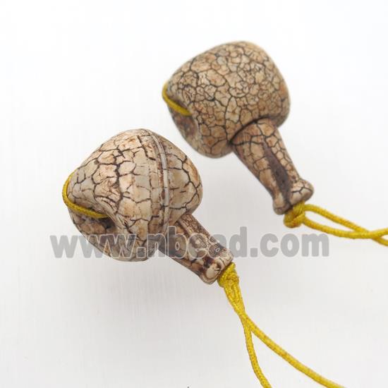 Tibetan Agate Guru Beads, 3holes