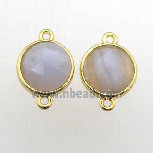 Blue Lace Agate circle connector