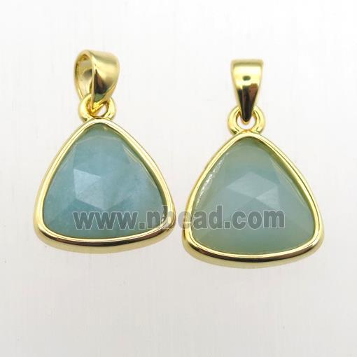 Amazonite triangle pendant