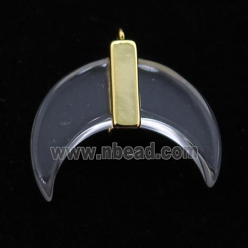 glass crescent moon pendant