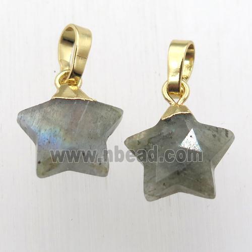 Labradorite star pendant, gold plated