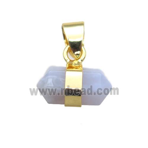 blue lace agate bullet pendant