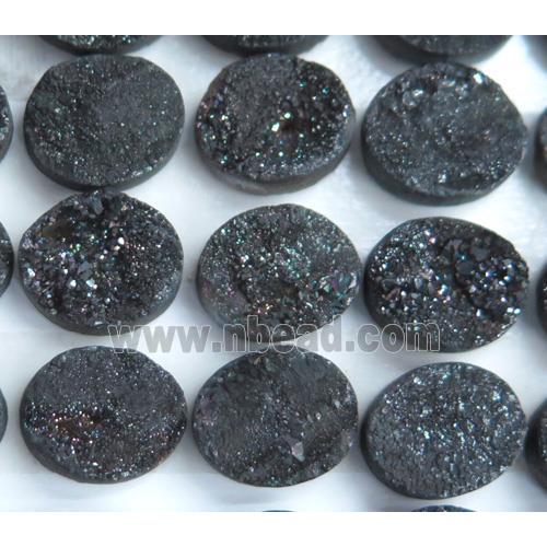 druzy quartz cabochon, oval