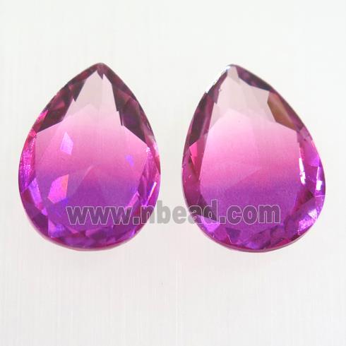 synthetical multicolor Tourmaline cabochon, no hole, teardrop