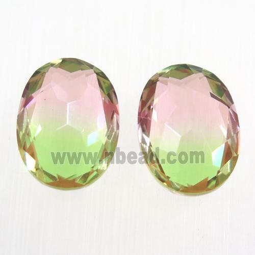 synthetical multicolor Tourmaline cabochon, no hole, oval