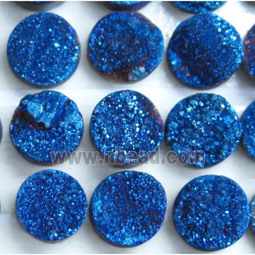druzy quartz cabochon, round