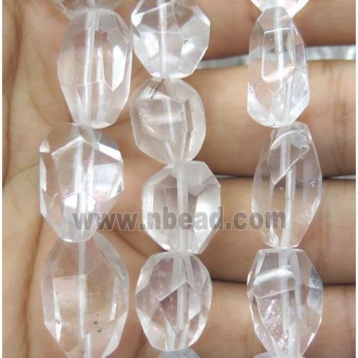 clear quartz nugget bead, freeform