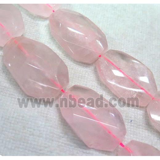 rose quartz bead, twist freeform