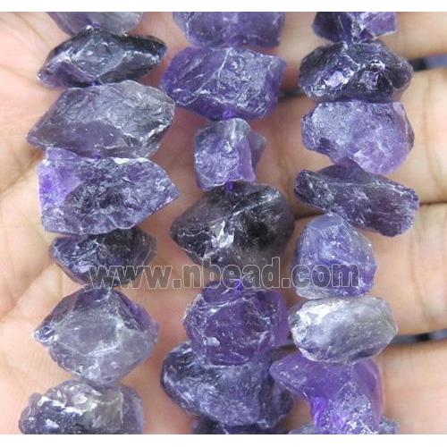 Amethyst chip beads, freeform, purple